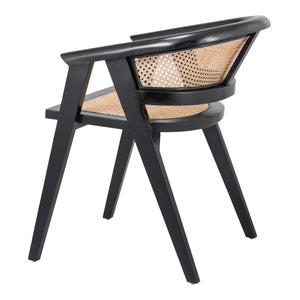 Seine Rattan Dining Arm Chair In Black/ Natural