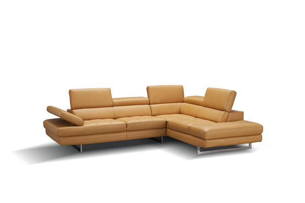 Eliza Italian Leather Sectional Freesia In Right Hand Facing