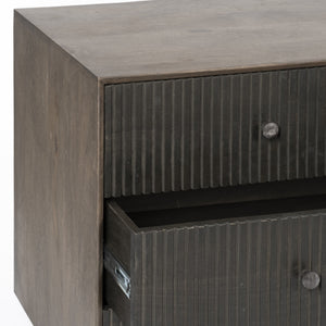 Grace 70Wx18.5Lx31.25H Two-Tone Brown Solid Wood 6 Drawer Sideboard