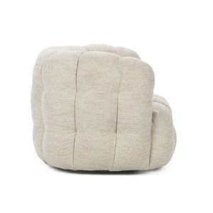 Walter Swivel Chair with Biscuit Tufting - Flax