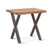 Brisbane 26" Sheesham Wood and Iron Side Table, Natural