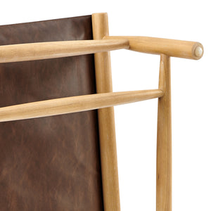 Oswald Faux Leather Tufted Accent Chair, Casa Brown