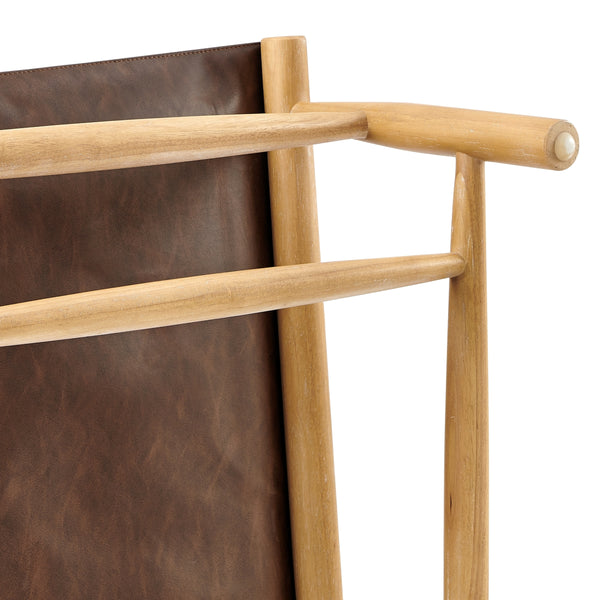 Oswald Faux Leather Tufted Accent Chair, Casa Brown
