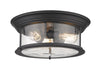 Sonna 3 Light Flush Mount in Matte Black Finish