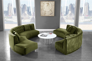 Michele 2pc. Sectional In Olive Velvet