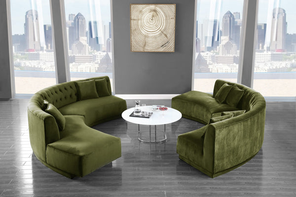Michele 2pc. Sectional In Olive Velvet