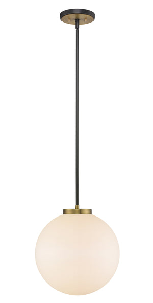Parsons 1 Light Pendant in Matte Black + Olde Brass Finish