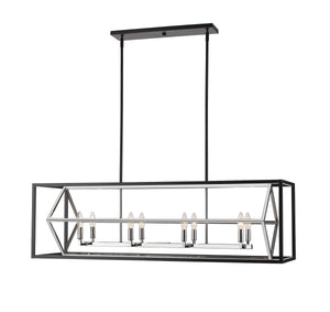 Euclid 8 Light Island/Billiard in Chrome + Matte Black Finish