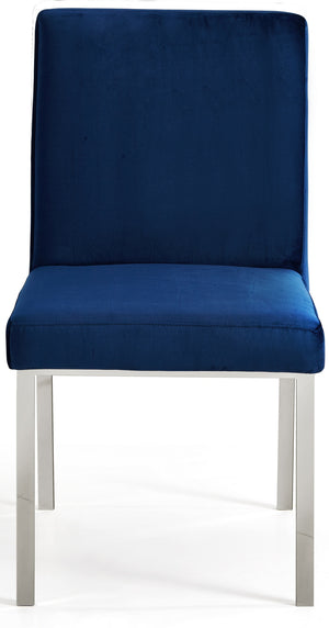 Sammy Dining Chair In Navy Velvet and Chrome