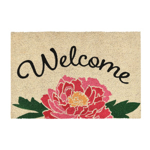 Peony Welcome Doormat 24x36 - Coconut Husk