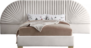 Diana King Bed In Cream Velvet