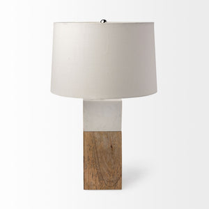 Woodrow (22.3"H) Light Brown Wood w/ White Accent Table Lamp