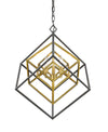 Euclid 3 Light Chandelier in Olde Brass + Bronze Finish