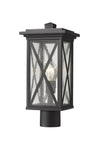 Brookside 1 Light Outdoor Post Mount Fixture in Black Finish