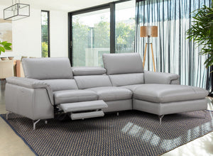 Tate Premium Leather Sectional in Right Hand Facing Chaise