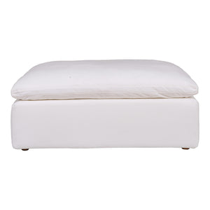 Clay Ottoman Cream White with Stain Resistant Fabric