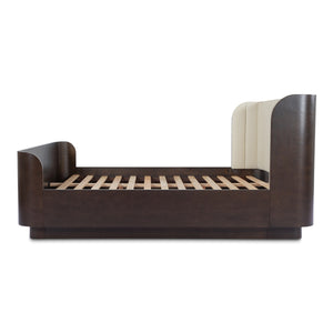 Moe's Scarlette Queen Bed in Cream Upholstery