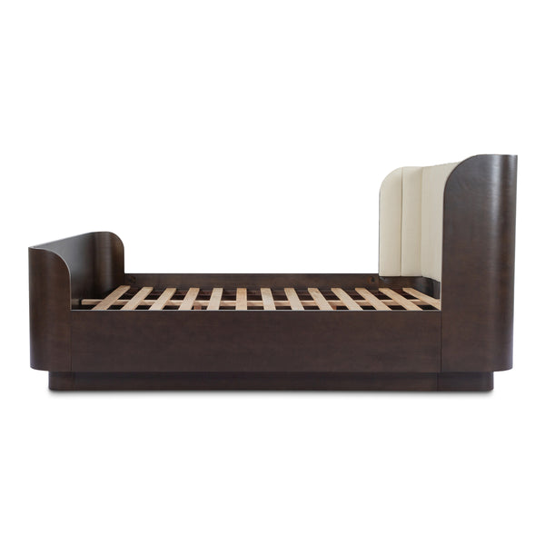 Moe's Scarlette Queen Bed in Cream Upholstery