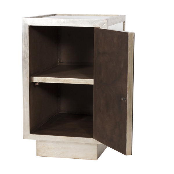 ANT MIR & CHAMPAGNE SLVR LF ONE DR CABINET
