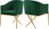 Doris Dining Chair In Green Velvet