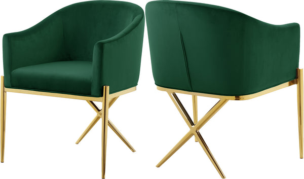 Doris Dining Chair In Green Velvet