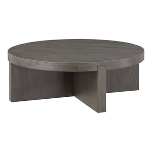 Moe's Folke Round Coffee Table in Dark Brown Oak