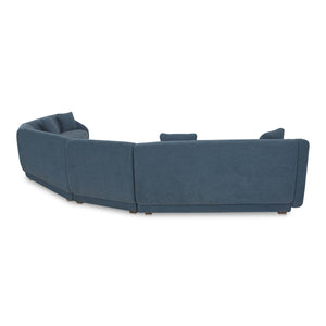 Moe's Fraser 5 Piece Modular Sectional in Deep Blue