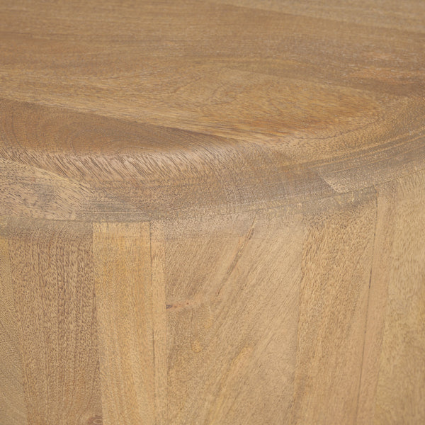 Shima Oval Light Brown Wood w/ Arched Legs Coffee Table