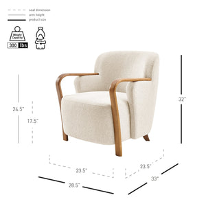 Tania Boucle Accent Arm Chair, Palladian Beige