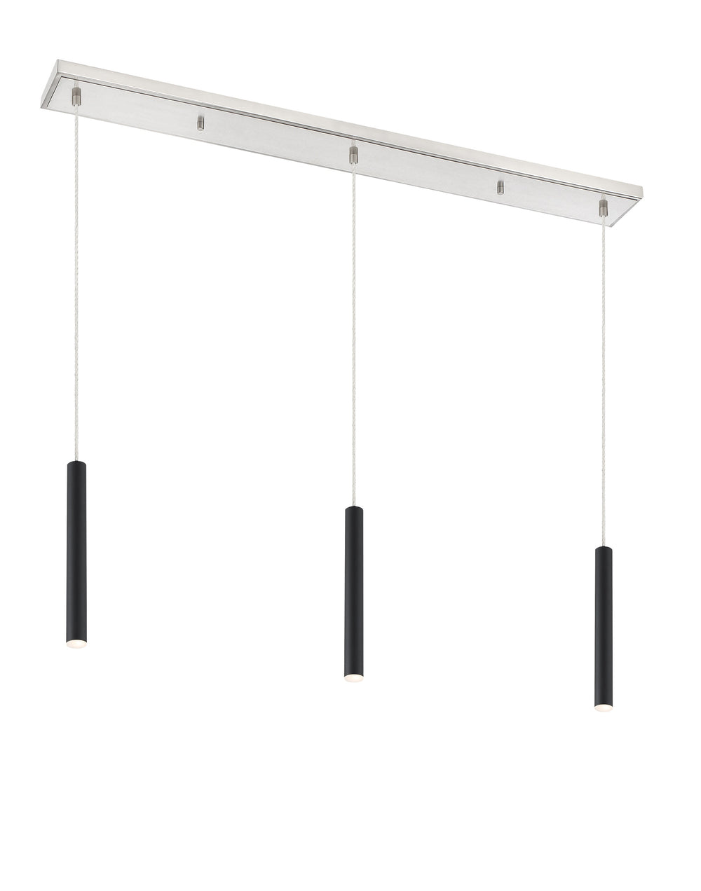 Forest 3 Light Island/Billiard in Brushed Nickel Finish