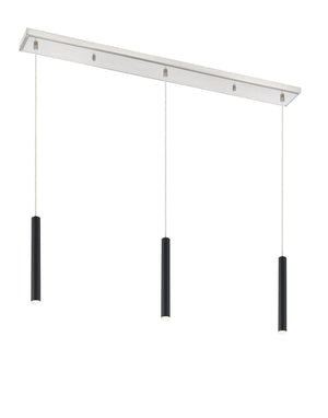 Forest 3 Light Island/Billiard in Brushed Nickel Finish