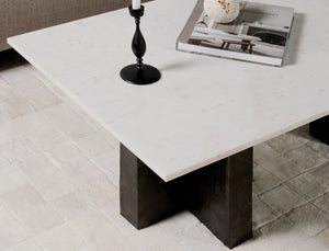 Terrell Coffee Table - Polished White Marble