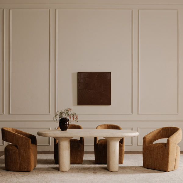 Moe's Barrow Rolling Dining Chair in Amber Glow