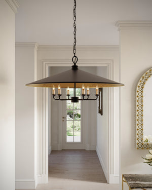 Brussels Chandelier In French Black & Contemporary Gold