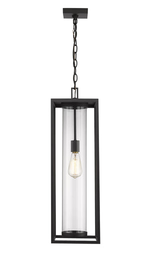 Dunbroch 1 Light Outdoor Chain Mount Ceiling Fixture in Black Finish