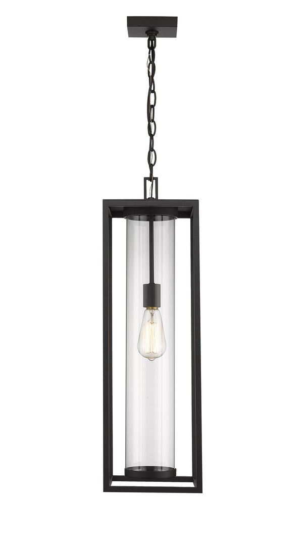 Dunbroch 1 Light Outdoor Chain Mount Ceiling Fixture in Black Finish