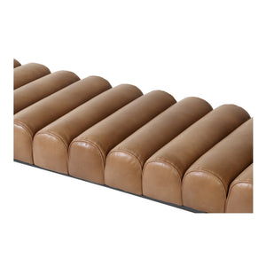 Moe's Harrison Tan Leather Bench