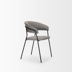 Carolyn Dining Chair w/ Gray Fabric & Matte Black Metal