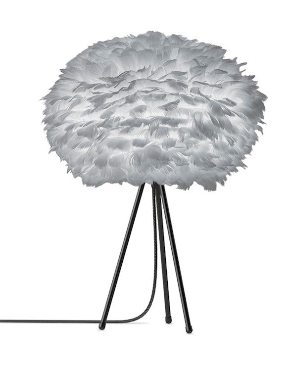 Eos 26" H Table Lamp in Grey with Black Base