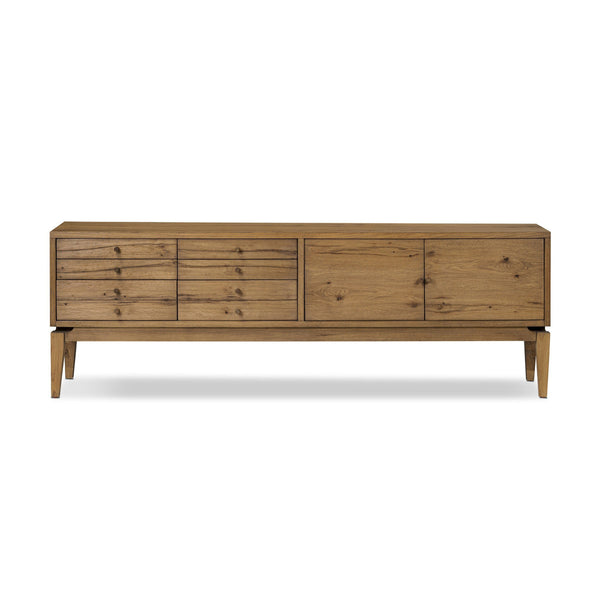 Bergstrom Media Console - Warm Natural Oak Veneer