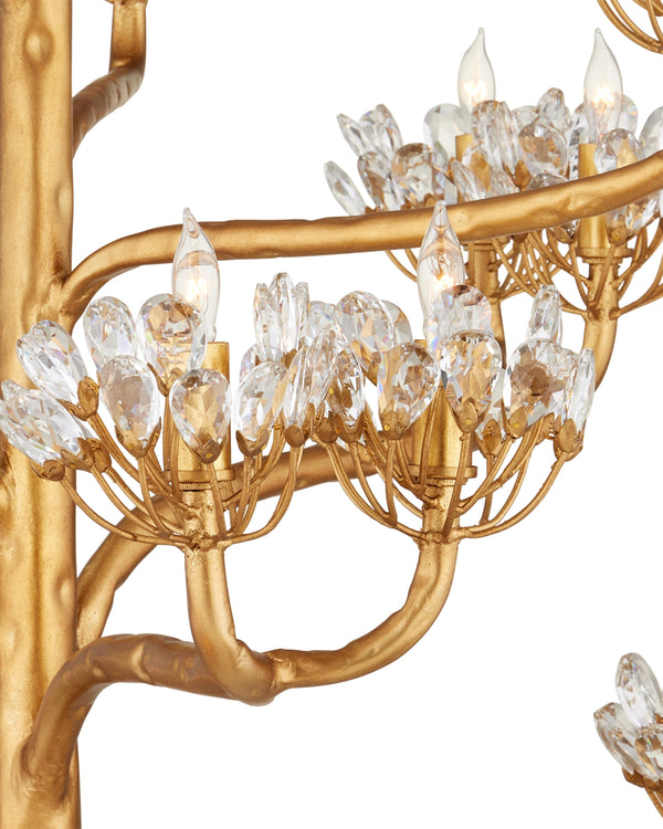 Agavé Americana Gold Chandelier In Dark Contemporary Gold Leaf