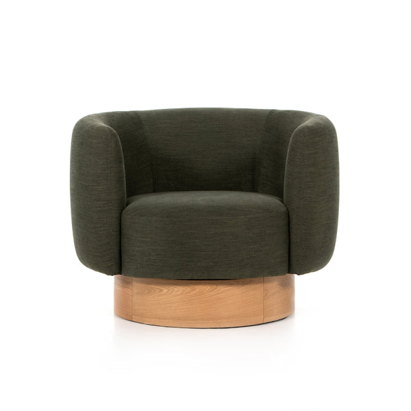 Calista Swivel Chair In Atlantis Moss