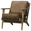 Albert Accent Arm Chair Brushed Smoke Frame In Nubuck Chocolate