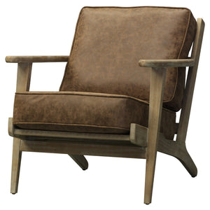 Albert Accent Arm Chair Brushed Smoke Frame In Nubuck Chocolate