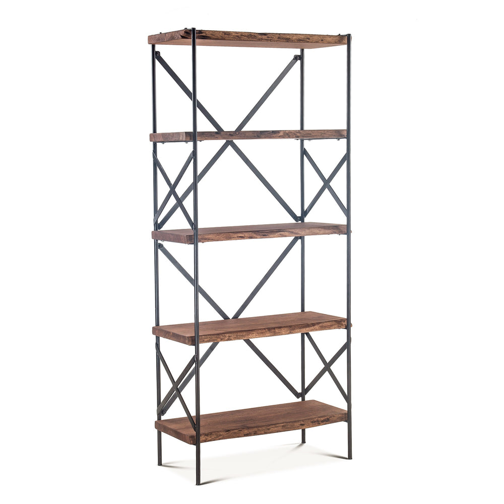 Organic Forge 78-Inch Tall Live Edge Bookshelf