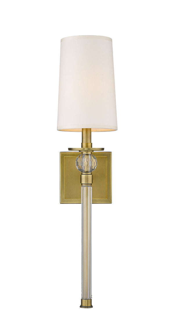 Mia 1 Light Wall Sconce in Rubbed Brass Finish
