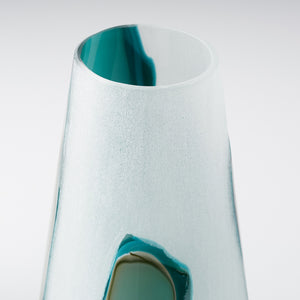 Tall Ferdinand Vase in Green and White