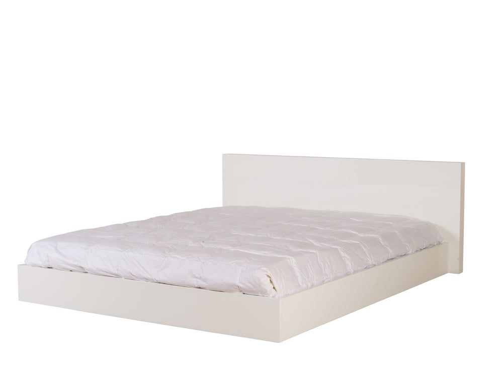 Floating modern Queen Bed - White