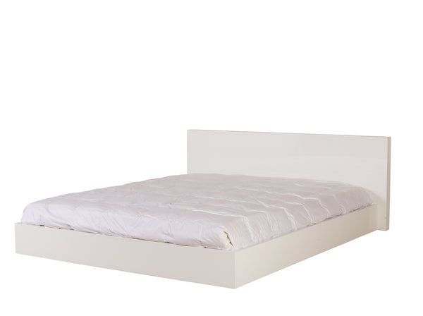 Floating modern Queen Bed - White