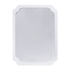 WHITE LACQUER PINCHED CORNER MIRROR
